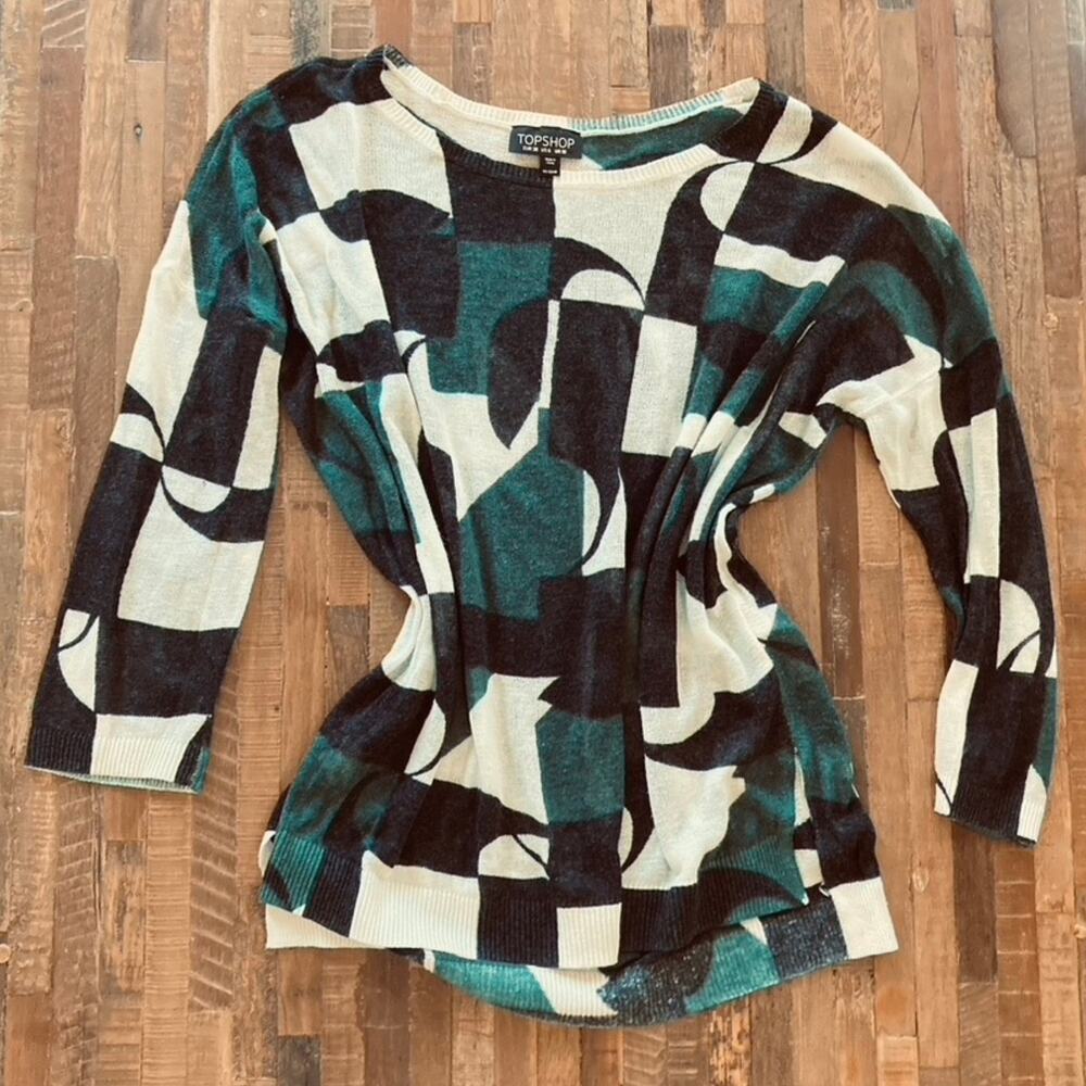 Mod Color Block Sweater, Size 6 - image 2